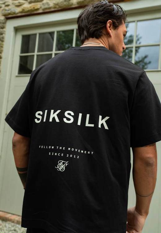 SikSilk - Black Graphic T-Shirt