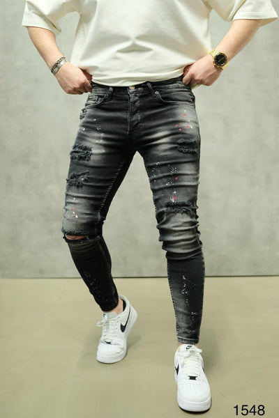2Y Premium - Painted Jeans - Black