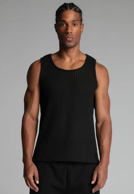 SikSilk - Black Textured Vest