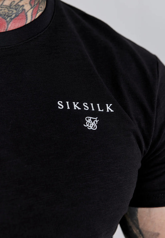 SikSilk - Black Relaxed Fit T-Shirt