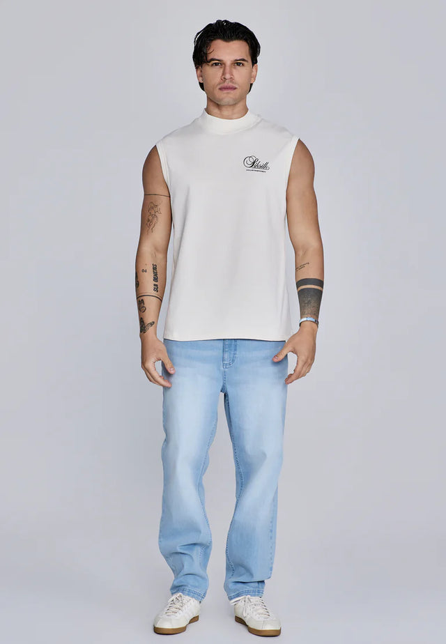 SikSilk - Ecru Sleeveless T-Shirt