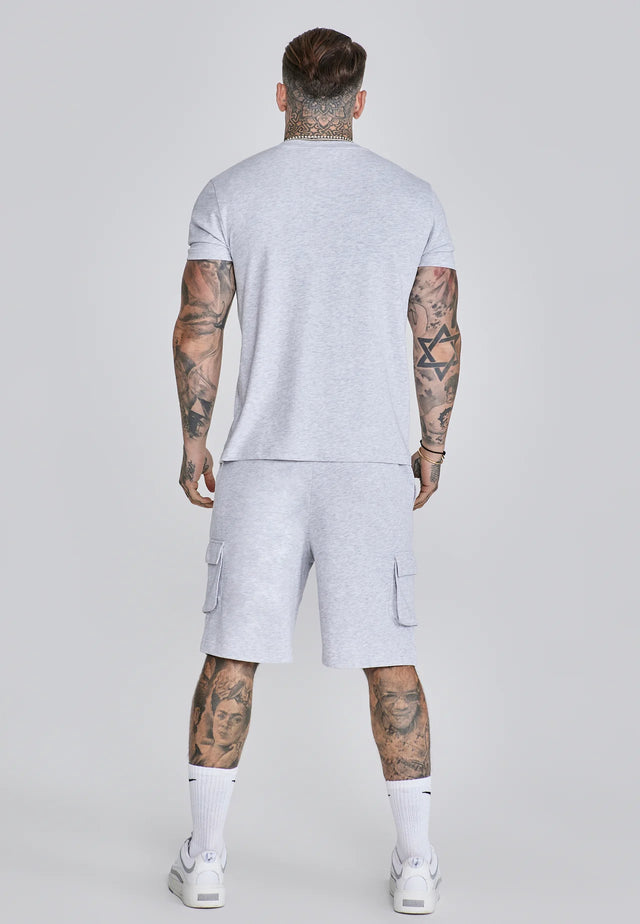 SikSilk - Grey Marl T-Shirt and Shorts Set