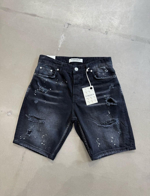 2Y Premium - Denim Shorts Painted - Black