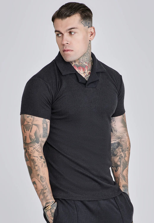 SikSilk - Black Smart Polo T-Shirt