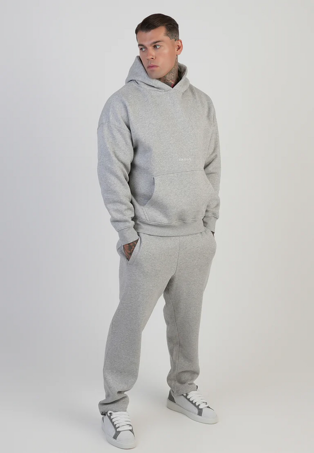 SikSilk - Grey Marl Graphic Hoodie