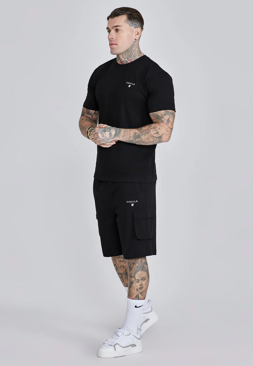 SikSilk - Black T-Shirt and Shorts Set