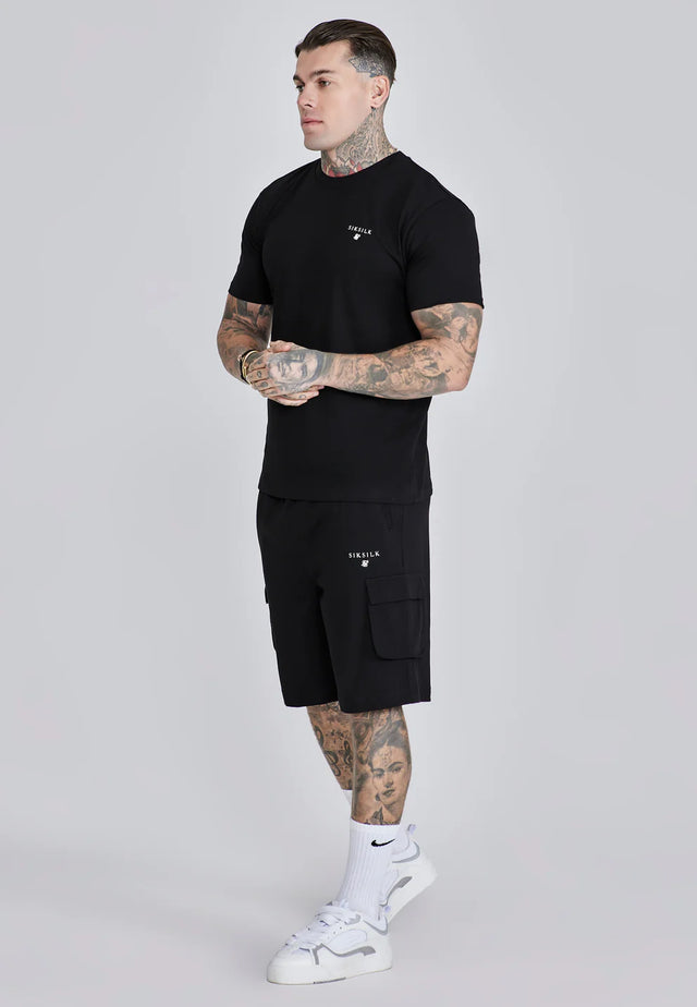 SikSilk - Black T-Shirt and Shorts Set