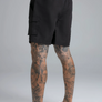 SikSilk - Black Cargo Swim Shorts