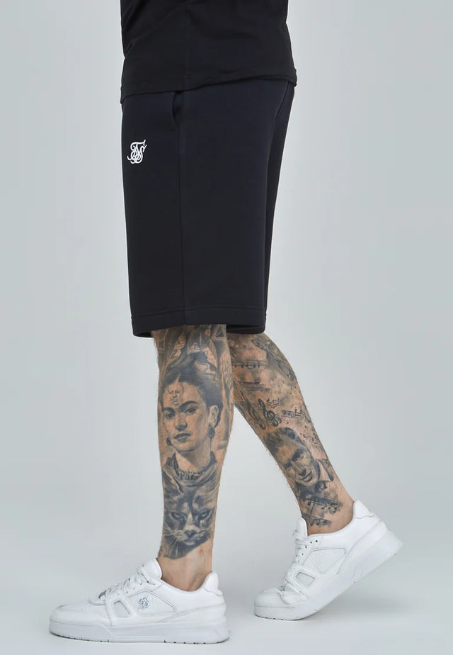 SikSilk - Black Essential Fleece Short