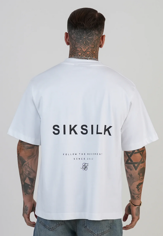 SikSilk - White Graphic T-Shirt