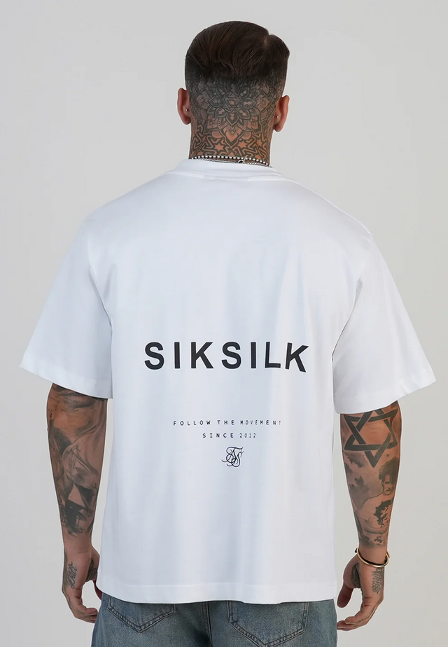 SikSilk - White Graphic T-Shirt