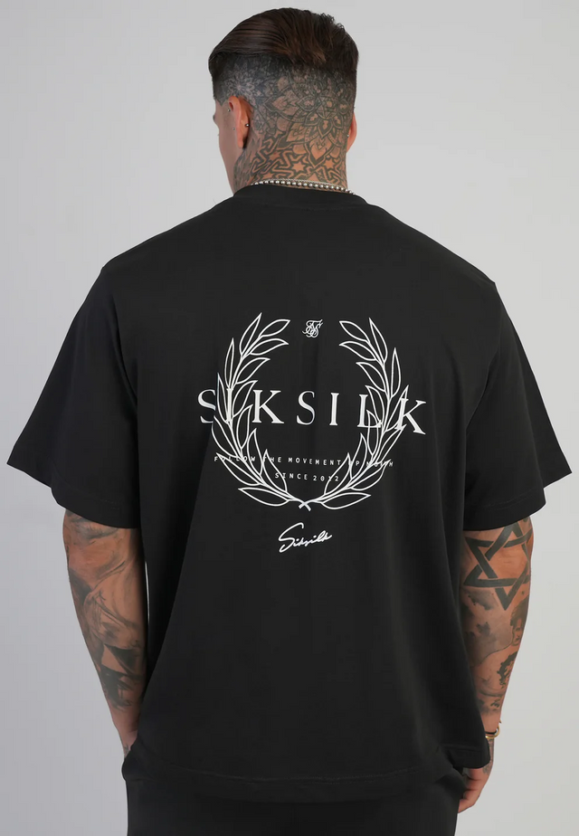 SikSilk - Black Graphic T-Shirt