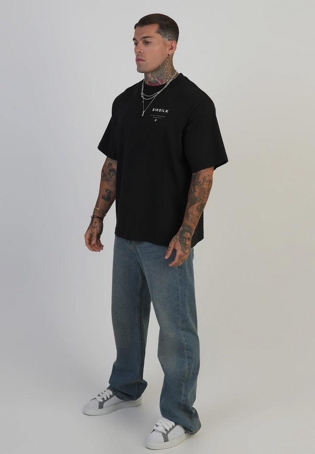 SikSilk - Black Graphic T-Shirt
