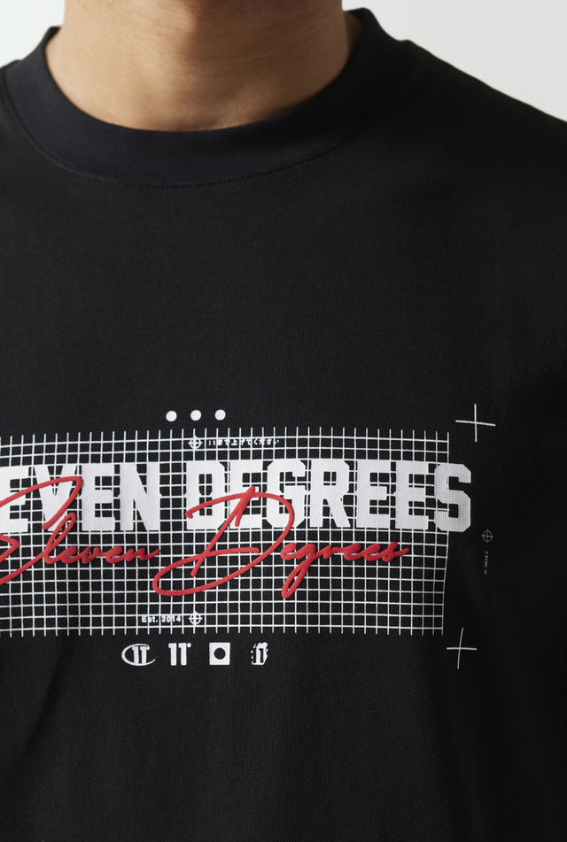 11 Degrees - Streetwear Graphic T-Shirt - Black