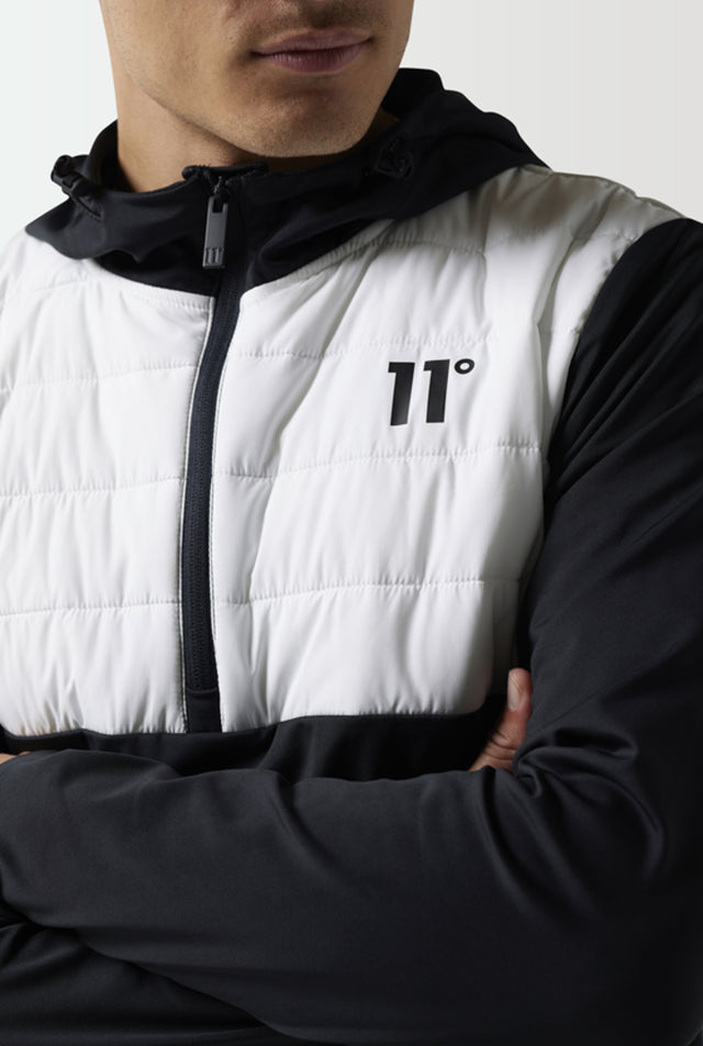 11 Degrees - Overhead Hybrid Jacket - Black/White