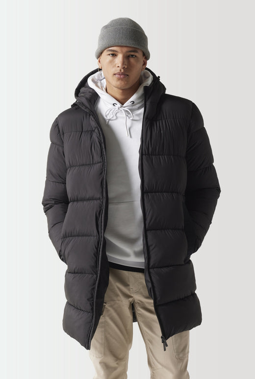 11 Degrees - Longline Puffer Jacket - Black