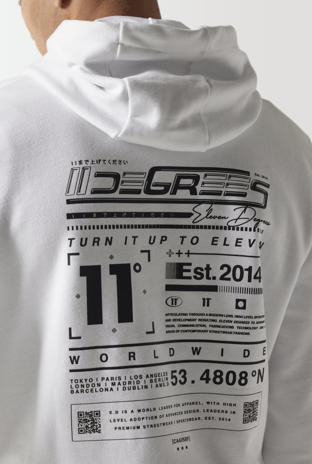 11 Degrees - Future Tech Hoodie - White