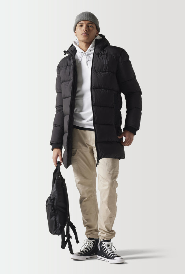 11 Degrees - Longline Puffer Jacket - Black