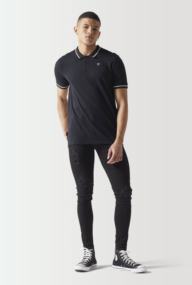 11 Degrees - Core Polo Shirt - Black