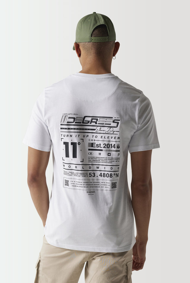 11 Degrees - Future Tech Back Graphic T-Shirt - White