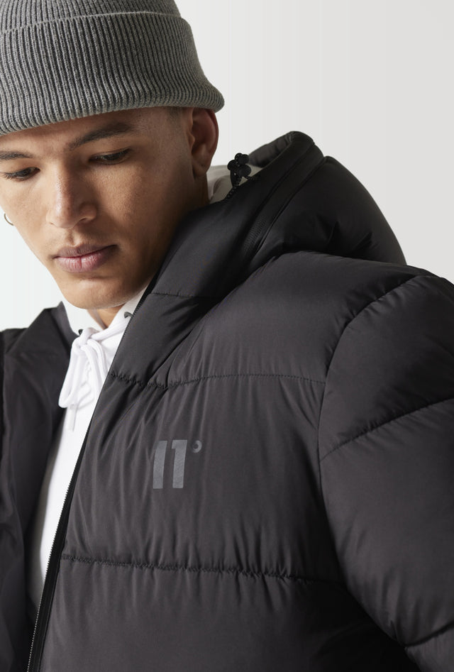 11 Degrees - Longline Puffer Jacket - Black