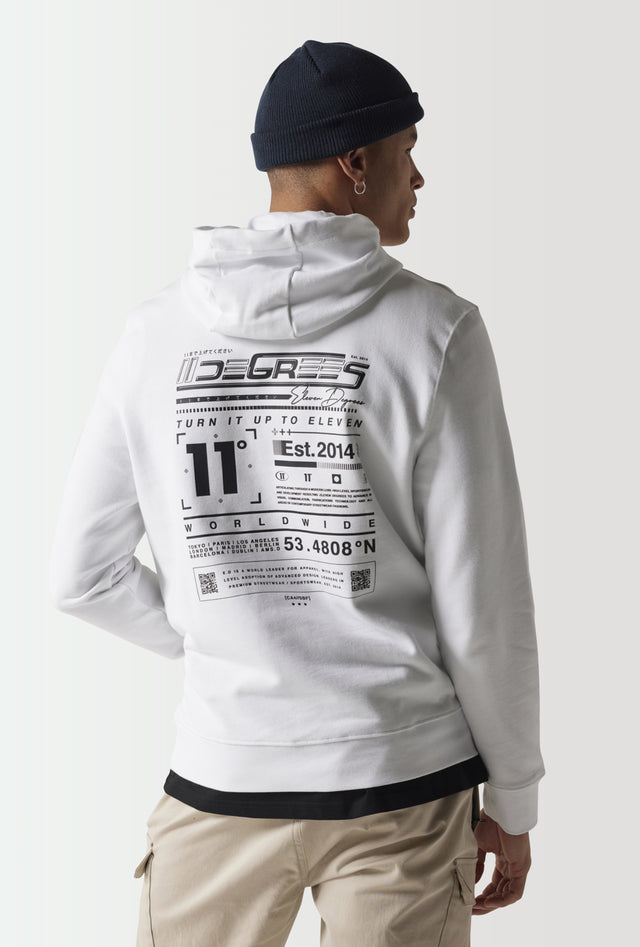 11 Degrees - Future Tech Hoodie - White