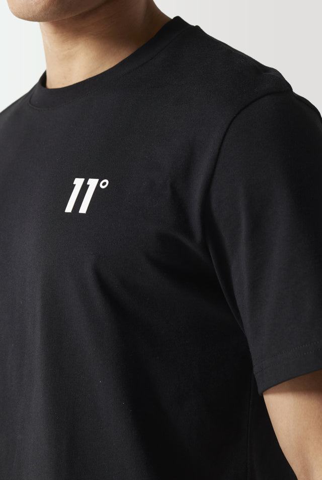 11 Degrees - Streetwear Back Graphic T-Shirt - Black