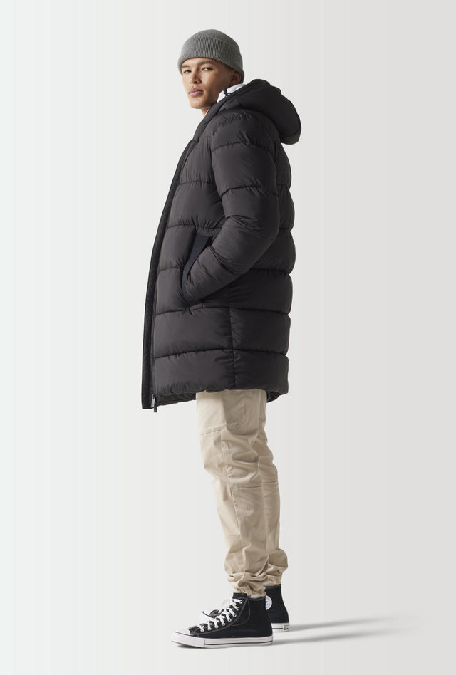 11 Degrees - Longline Puffer Jacket - Black