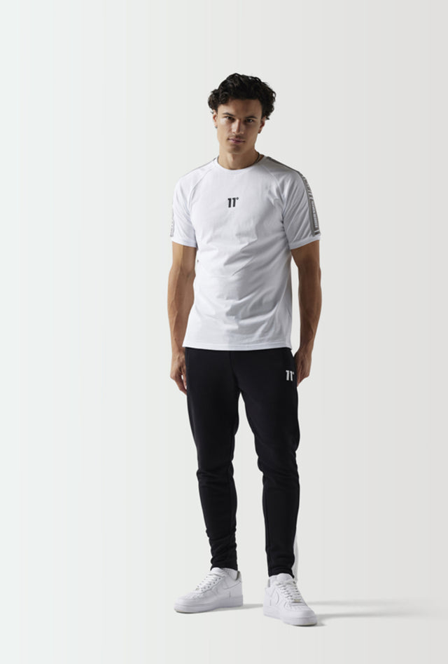 11 Degrees - Colour Block Slim Fit Joggers - Black/White