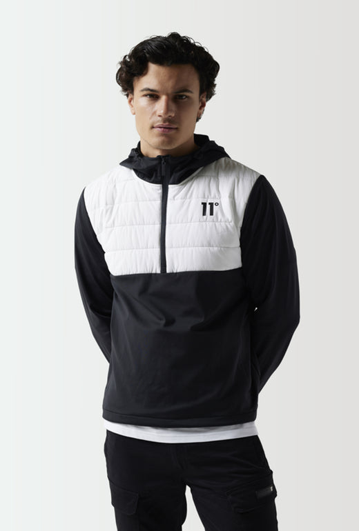 11 Degrees - Overhead Hybrid Jacket - Black/White