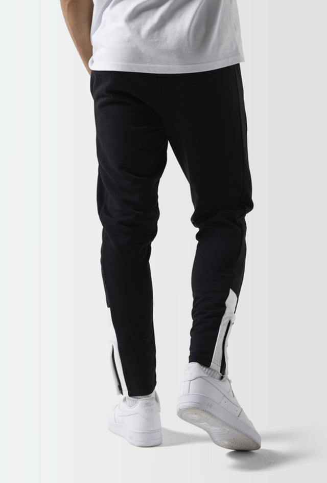 11 Degrees - Colour Block Slim Fit Joggers - Black/White