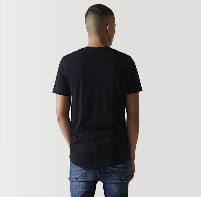 11 Degrees - Printed Sleeve Cuff Logo T-Shirt - Black