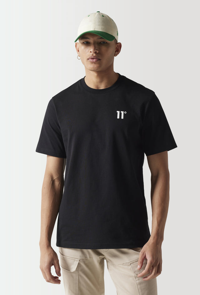 11 Degrees - Streetwear Back Graphic T-Shirt - Black