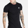 SikSilk - Black Essential Short Sleeve Muscle Fit T-Shirt