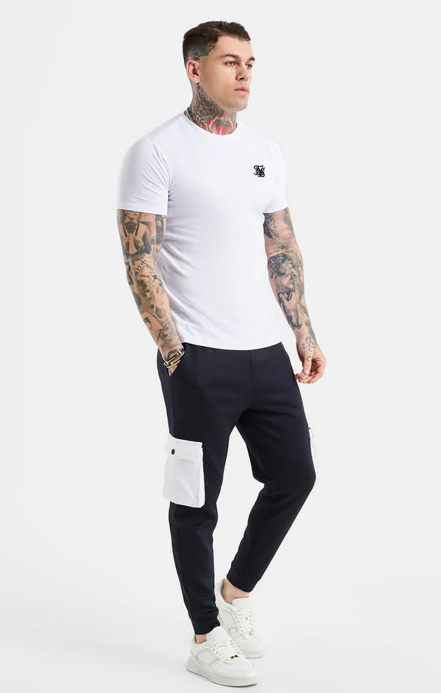 SikSilk - White Essential Short Sleeve Muscle Fit T-Shirt