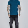 SikSilk - Teal Roll Sleeve T-Shirt