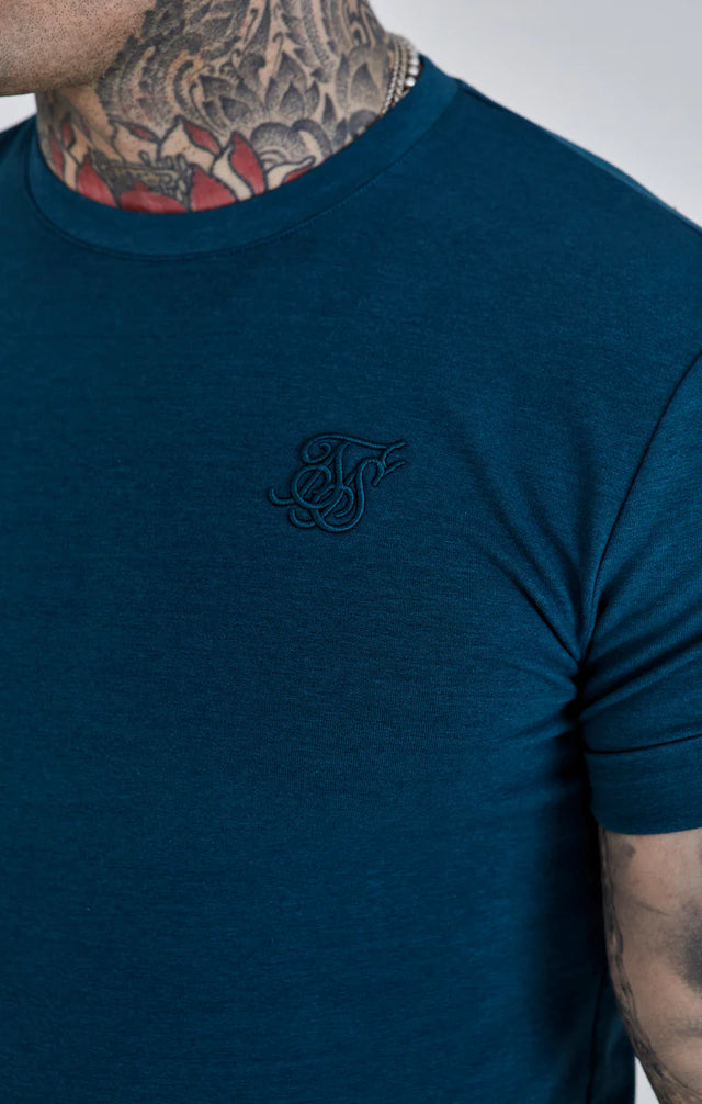 SikSilk - Teal Roll Sleeve T-Shirt