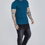 SikSilk - Teal Roll Sleeve T-Shirt