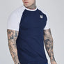 SikSilk - Navy White Raglan T-Shirt