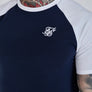 SikSilk - Navy White Raglan T-Shirt