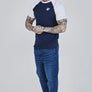 SikSilk - Navy White Raglan T-Shirt