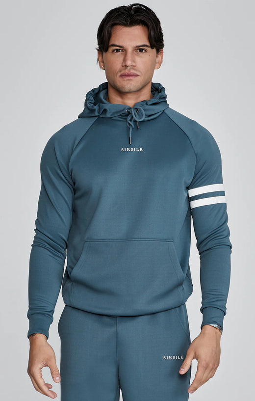 SikSilk - Blue Muscle Fit Hoodie