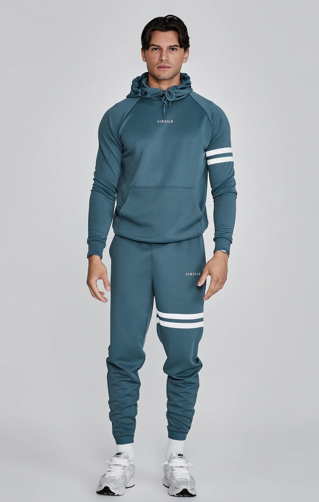 SikSilk - Blue Muscle Fit Hoodie