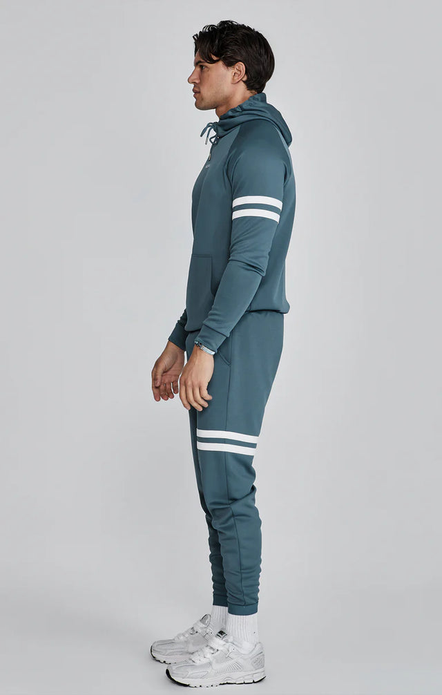 SikSilk - Blue Muscle Fit Hoodie