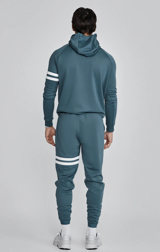 SikSilk - Blue Muscle Fit Hoodie