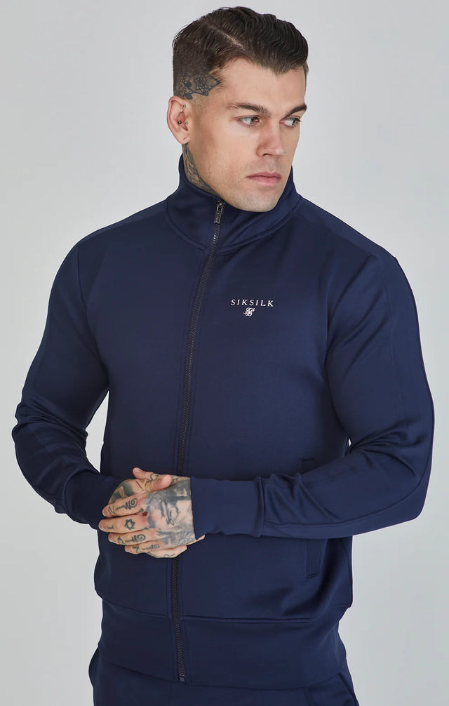 SikSilk - Navy Essentials Poly Track Top