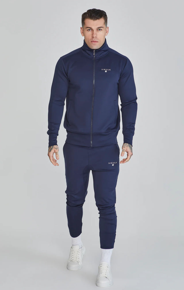 SikSilk - Navy Essentials Poly Track Top