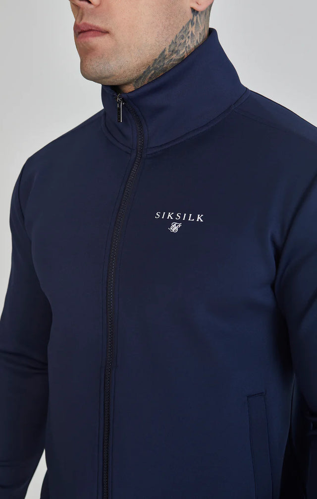 SikSilk - Navy Essentials Poly Track Top