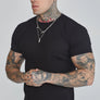 SikSilk - Ribbed T-Shirt - Black