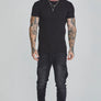 SikSilk - Ribbed T-Shirt - Black